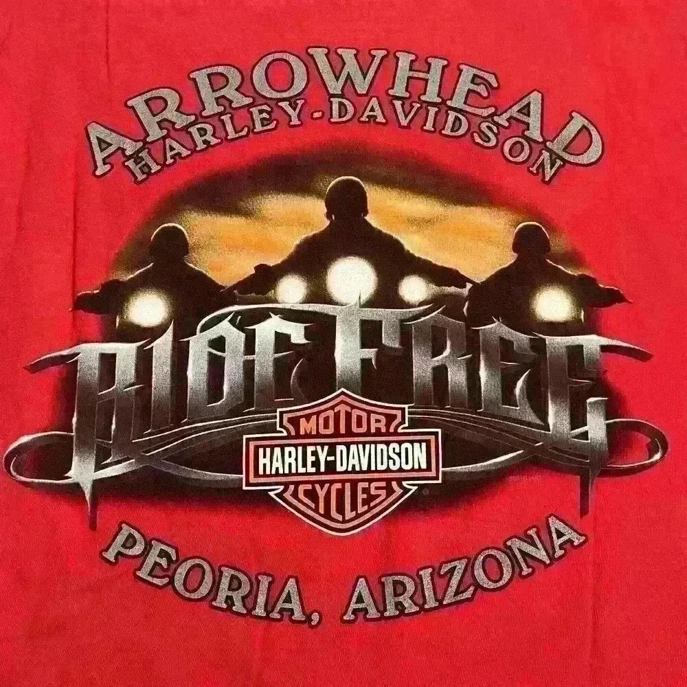 Vintage Harley-Davidson Mens Peoria, AZ Flames Shield Wings Long Sleeve Shirt XL
